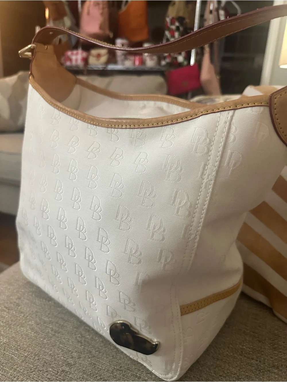 Dooney & Bourke Fairfield Champsac DB Jacquard Hobo Tortoise Duck